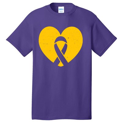 Wear Gold For Childhood Cancer Awareness Ribbon Tall T-Shirt