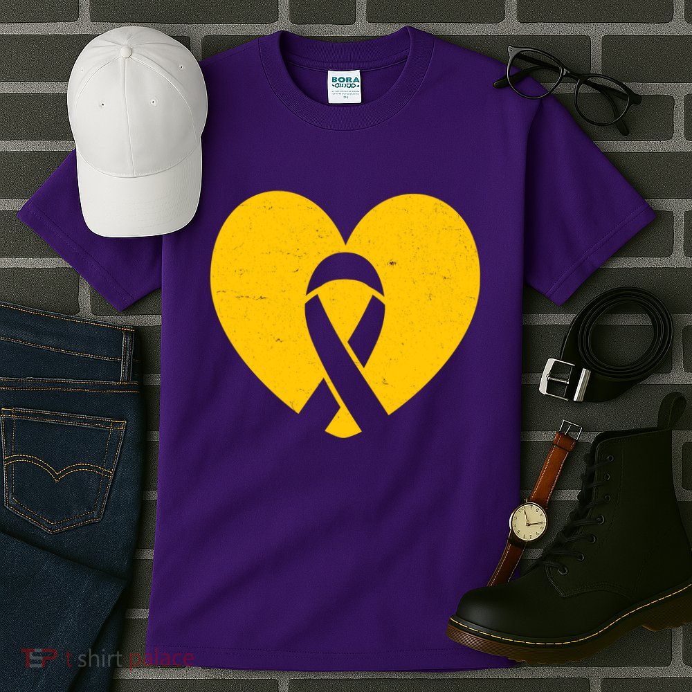 Wear Gold For Childhood Cancer Awareness Ribbon Tall T-Shirt