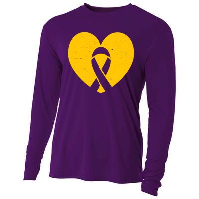 Wear Gold For Childhood Cancer Awareness Ribbon Cooling Performance Long Sleeve Crew