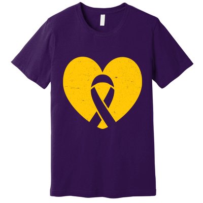 Wear Gold For Childhood Cancer Awareness Ribbon Premium T-Shirt