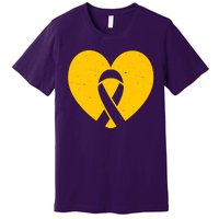 Wear Gold For Childhood Cancer Awareness Ribbon Premium T-Shirt