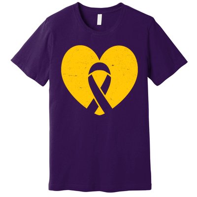 Wear Gold For Childhood Cancer Awareness Ribbon Premium T-Shirt