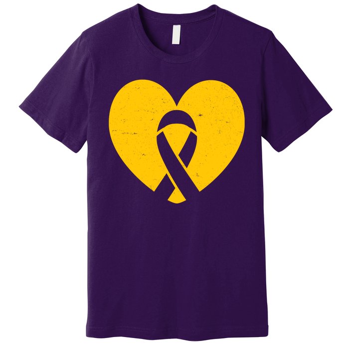 Wear Gold For Childhood Cancer Awareness Ribbon Premium T-Shirt