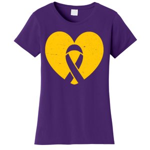 Wear Gold For Childhood Cancer Awareness Ribbon Women's T-Shirt