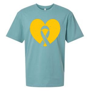 Wear Gold For Childhood Cancer Awareness Ribbon Sueded Cloud Jersey T-Shirt