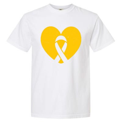 Wear Gold For Childhood Cancer Awareness Ribbon Garment-Dyed Heavyweight T-Shirt