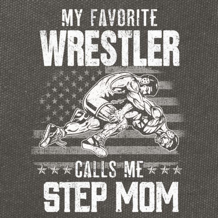 Wrestling Gift Favorite Wrestler Calls Me Step Mom Gift Cotton Canvas Backpack