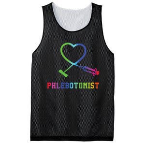 Womens Gift For Phlebotomist Phlebotomy Butterfly Needle Heart Mesh Reversible Basketball Jersey Tank