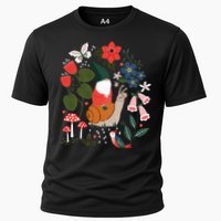 Whimsical Garden Gnome Riding Snail Cooling Performance Crew T-Shirt