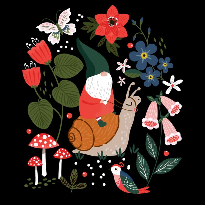 Whimsical Garden Gnome Riding Snail Cooling Performance Crew T-Shirt