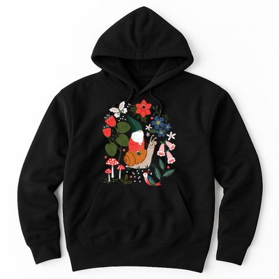 Whimsical Garden Gnome Riding Snail Hoodie