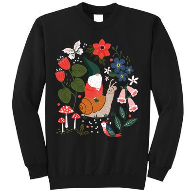 Whimsical Garden Gnome Riding Snail Sweatshirt