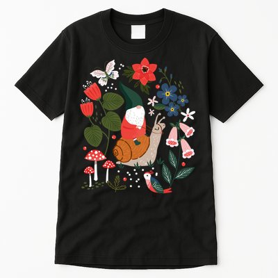 Whimsical Garden Gnome Riding Snail Tall T-Shirt