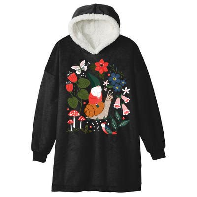 Whimsical Garden Gnome Riding Snail Hooded Wearable Blanket