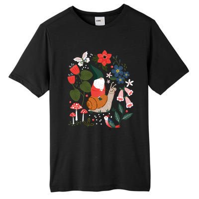 Whimsical Garden Gnome Riding Snail Tall Fusion ChromaSoft Performance T-Shirt