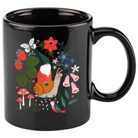Whimsical Garden Gnome Riding Snail 11oz C Handle Ceramic Mug