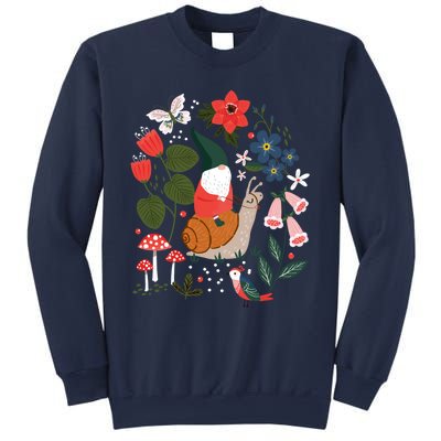 Whimsical Garden Gnome Riding Snail Sweatshirt