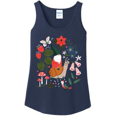 Whimsical Garden Gnome Riding Snail Ladies Essential Tank