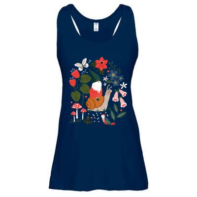 Whimsical Garden Gnome Riding Snail Ladies Essential Flowy Tank