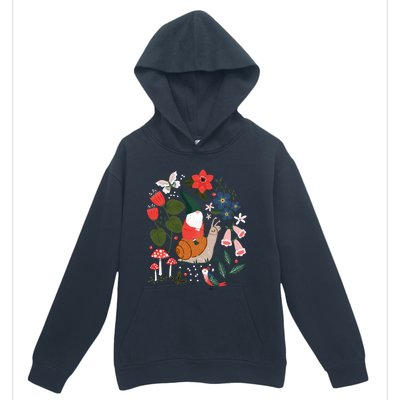 Whimsical Garden Gnome Riding Snail Urban Pullover Hoodie