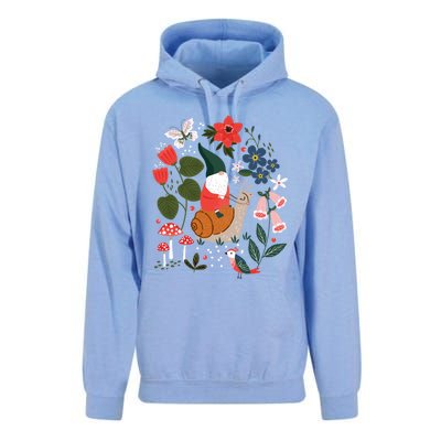 Whimsical Garden Gnome Riding Snail Unisex Surf Hoodie