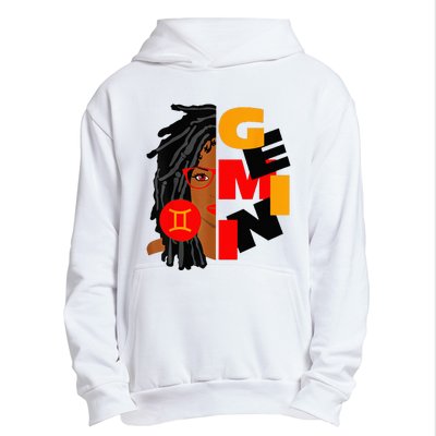 Womens Gemini Girl Afro Locs Girl Zodiac Signs Birthday Urban Pullover Hoodie