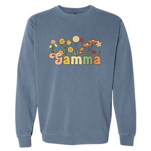 Women Groovy Gamma Grandmother Flowers Gamma Grandma Garment-Dyed Sweatshirt