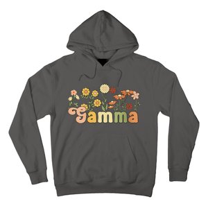 Women Groovy Gamma Grandmother Flowers Gamma Grandma Hoodie