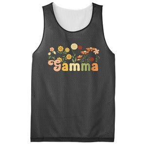 Women Groovy Gamma Grandmother Flowers Gamma Grandma Mesh Reversible Basketball Jersey Tank