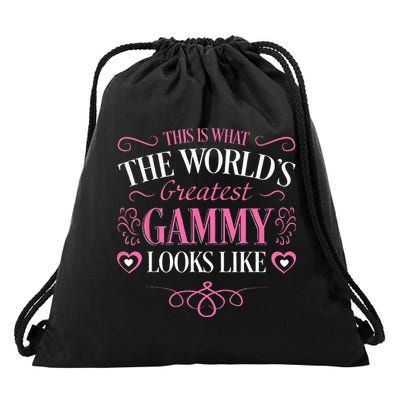 Worlds Greatest Gammy Looks Like Grandma Mothers Day Gifts Drawstring Bag