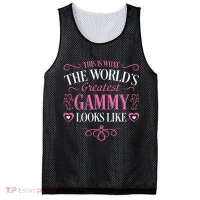 Worlds Greatest Gammy Looks Like Grandma Mothers Day Gifts Mesh Reversible Basketball Jersey Tank