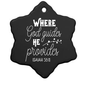 Where God Guides He Provides Isaiah 58:11 Ceramic Star Ornament