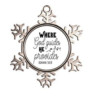 Where God Guides He Provides Isaiah 58:11 Metallic Star Ornament