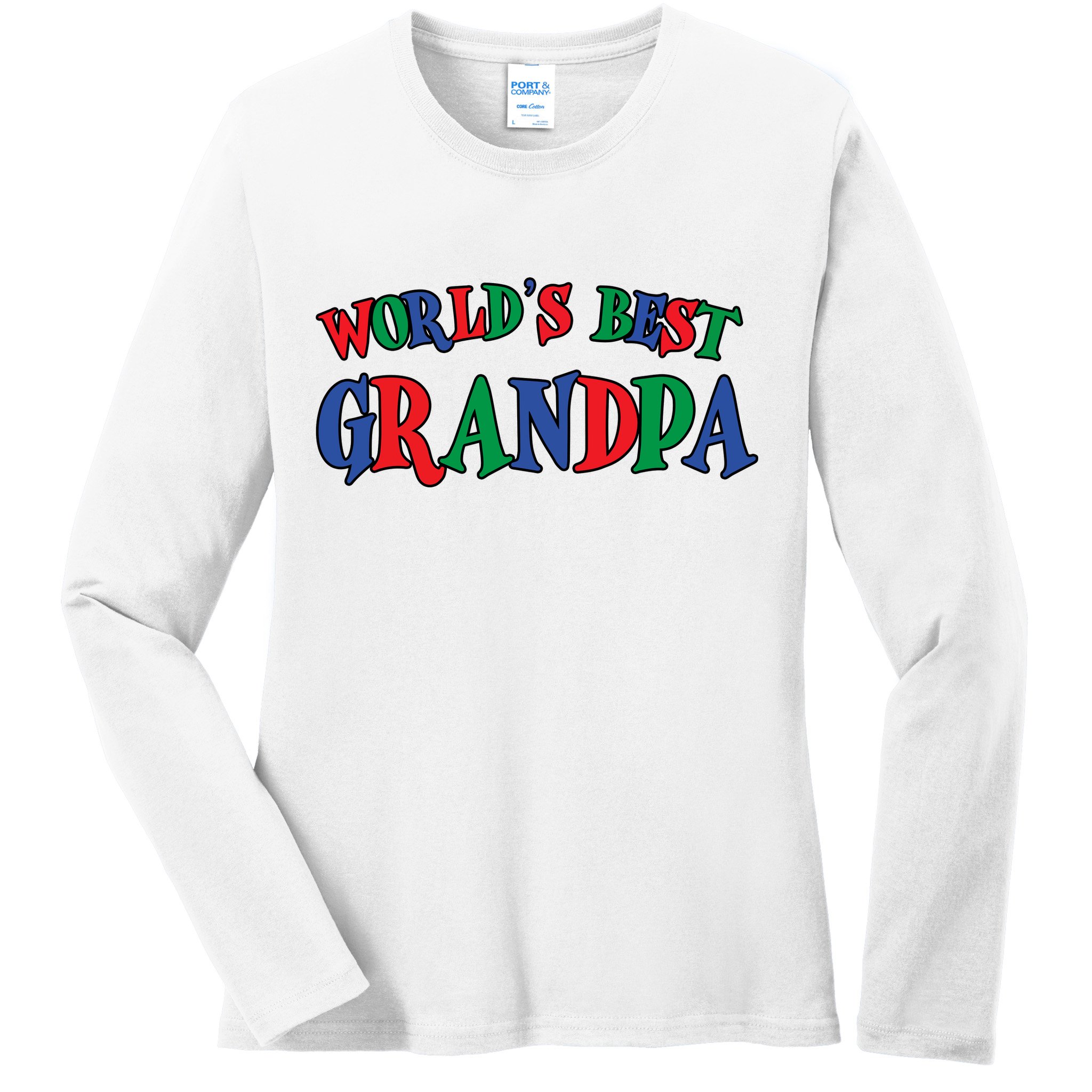 World's Greatest Grandpa Ladies Long Sleeve Shirt