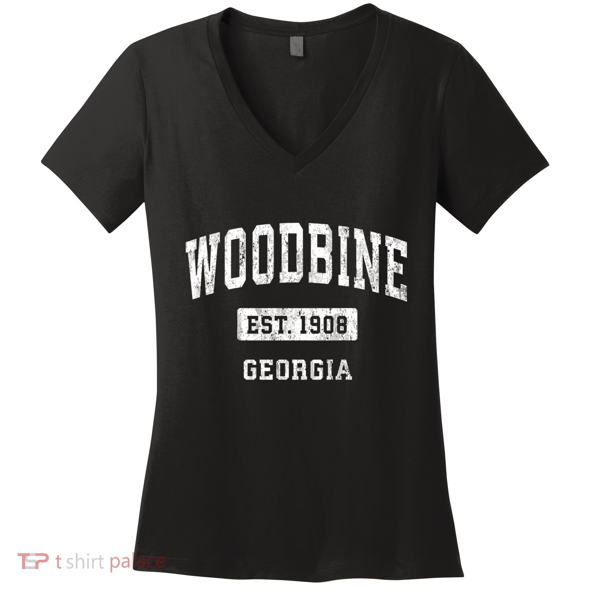 Woodbine Georgia Ga Vintage Sports Established Women's V-Neck T-Shirt