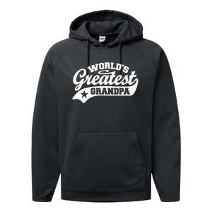 Worlds Greatest Grandpa Funny Fathers Day Performance Fleece Hoodie