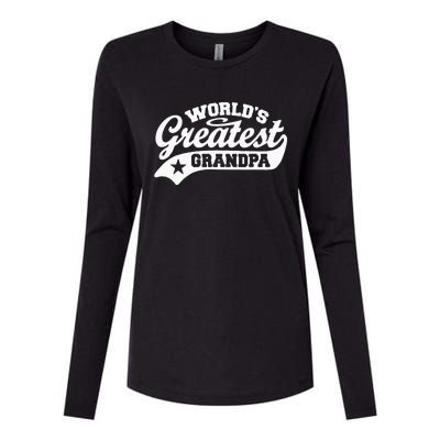 Worlds Greatest Grandpa Funny Fathers Day Womens Cotton Relaxed Long Sleeve T-Shirt