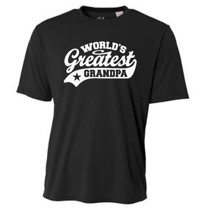 Worlds Greatest Grandpa Funny Fathers Day Cooling Performance Crew T-Shirt