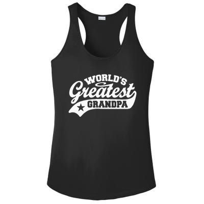 Worlds Greatest Grandpa Funny Fathers Day Ladies PosiCharge Competitor Racerback Tank