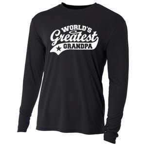 Worlds Greatest Grandpa Funny Fathers Day Cooling Performance Long Sleeve Crew