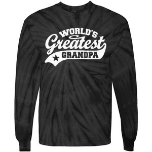 Worlds Greatest Grandpa Funny Fathers Day Tie-Dye Long Sleeve Shirt