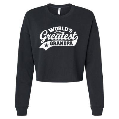 Worlds Greatest Grandpa Funny Fathers Day Cropped Pullover Crew