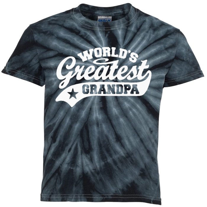 Worlds Greatest Grandpa Funny Fathers Day Kids Tie-Dye T-Shirt