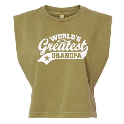 Worlds Greatest Grandpa Funny Fathers Day Garment-Dyed Women's Muscle Tee