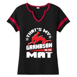 Wrestling Grandma Grandpa Wrestle Season Gift Ladies Halftime Notch Neck Tee