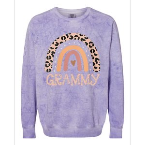 Womens Grammy Gifts For Mother Grandmother Family Rainbow Leopard Colorblast Crewneck Sweatshirt