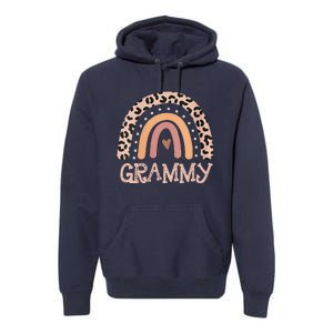 Womens Grammy Gifts For Mother Grandmother Family Rainbow Leopard Premium Hoodie