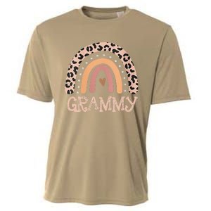 Womens Grammy Gifts For Mother Grandmother Family Rainbow Leopard Cooling Performance Crew T-Shirt