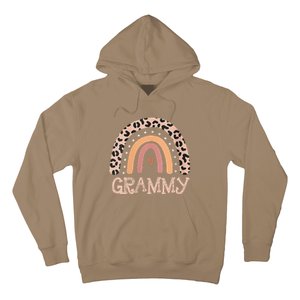 Womens Grammy Gifts For Mother Grandmother Family Rainbow Leopard Hoodie