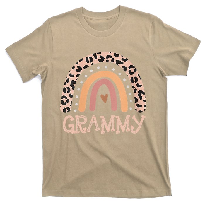 Womens Grammy Gifts For Mother Grandmother Family Rainbow Leopard T-Shirt